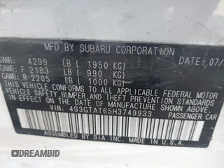 2017 Subaru Impreza Limited with VIN 4S3GTAT65H3749933, listed as a IAAI auction lot 41837667 with 85,036 mi miles and . Bid and sale history available at DreamBid. Image 9.