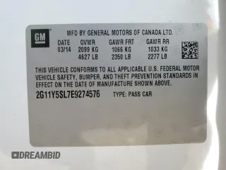 2014 Chevrolet Impala LS z VIN 2G11Y5SL7E9274576, wystawiony jako Copart lot #55089125 z przebiegiem 107 610 mil mil oraz Szkoda całkowita • Salvage title. Historia ofert i sprzedaży dostępna na DreamBid. Obrazek 13.