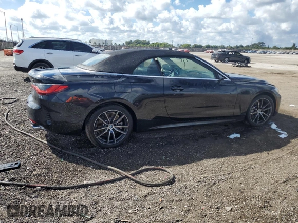 2025 BMW 4 Series 430i with VIN WBA33DB02SCT34117, listed as a Copart auction lot 44116355 with 7,687 mi miles and Clean Title. Bid and sale history available at carsss.com. Image 3.