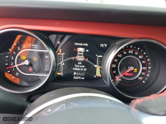 2020 Jeep Wrangler Unlimited Rubicon with VIN 1C4HJXFN8LW126037, listed as a Copart auction lot 50421535 with 52,275 mi miles and Salvage Title. Bid and sale history available at carsss.com. Image 9.