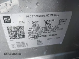 2024 GMC Acadia AWD Elevation z VIN 1GKENNKS5RJ195981, wystawiony jako IAAI lot #41978857 z przebiegiem 12 472 mil mil oraz . Historia ofert i sprzedaży dostępna na DreamBid. Obrazek 9.