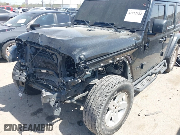 2022 Jeep Wrangler Unlimited Sport S with VIN 1C4HJXDG5NW180130, listed as a IAAI auction lot 41772922 with 47,625 mi miles. Bid and sale history available at carsss.com. Image 6.