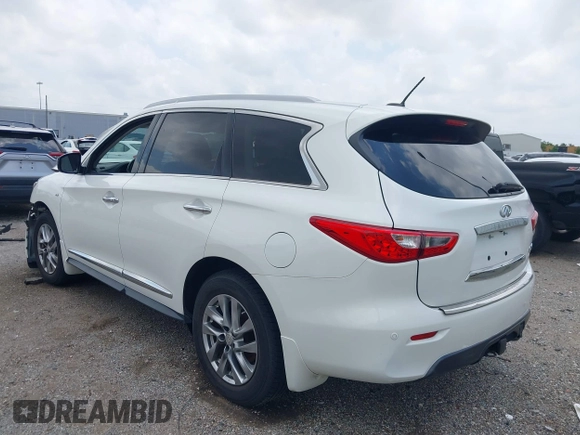 2014 Infiniti QX60 with VIN 5N1AL0MM8EC519291, listed as a IAAI auction lot 39510962 with 109,429 mi miles and . Bid and sale history available at DreamBid. Image 3.