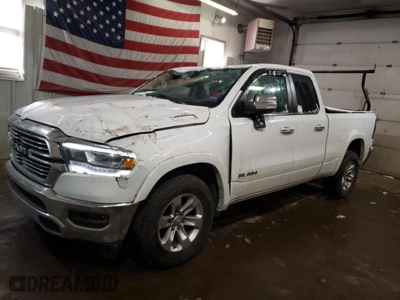 2020 Ram 1500 Laramie with VIN 1C6SRFDT6LN303837, listed as a Copart auction lot 86339224 with 87,515 mi miles and Salvage Title. Bid and sale history available at carsss.com. Image 1.