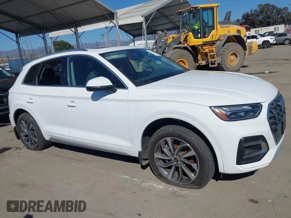 2021 Audi Q5 Premium with VIN WA1AAAFY6M2045811, listed as a IAAI auction lot 41750550 with 9,563 mi miles and . Bid and sale history available at DreamBid. Image 13.