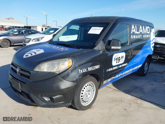 2017 Ram ProMaster City Cargo Van Tradesman with VIN ZFBERFAB1H6D45938, listed as a IAAI auction lot 41366120 with 109,484 mi miles. Bid and sale history available at carsss.com. Image 2.