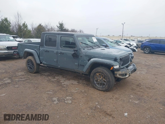 2024 Jeep Gladiator Sport z VIN 1C6HJTAG5RL127973, wystawiony jako IAAI lot #41248039 z przebiegiem 2 648 mil mil oraz . Historia ofert i sprzedaży dostępna na DreamBid. Obrazek 1.