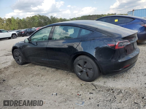 2023 Tesla Model 3 with VIN 5YJ3E1EA1PF437099, listed as a Copart auction lot 51647135 with 122,420 mi miles and Salvage Title. Bid and sale history available at carsss.com. Image 2.