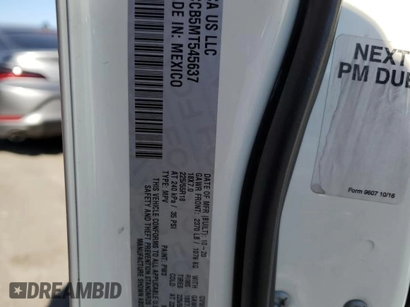 2021 Jeep Compass Limited with VIN 3C4NJCCB5MT545637, listed as a Copart auction lot 43044455 with 108,378 mi miles and Salvage title. Bid and sale history available at DreamBid. Image 15.