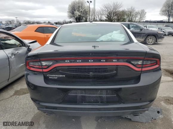 2023 Dodge Charger Police with VIN 2C3CDXKGXPH592845, listed as a Copart auction lot 89326265 with 17,163 mi miles and Salvage Title. Bid and sale history available at carsss.com. Image 6.