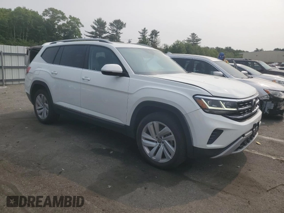 2021 Volkswagen Atlas SEL with VIN 1V2BR2CA7MC549227, listed as a Copart auction lot 59127625 with 35,698 mi miles and Salvage title. Bid and sale history available at DreamBid. Image 4.
