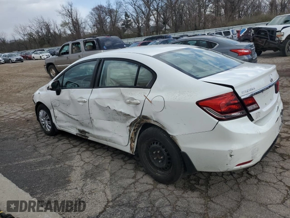 2015 Honda Civic Sedan LX with VIN 19XFB2F57FE045763, listed as a Copart auction lot 49605475 with 159,352 mi miles and Salvage Title. Bid and sale history available at carsss.com. Image 2.