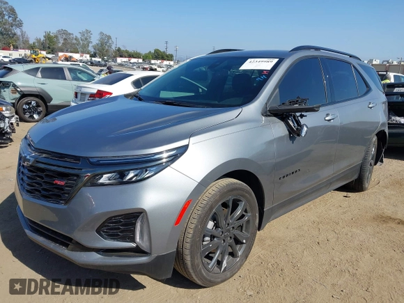 2023 Chevrolet Equinox RS with VIN 3GNAXMEG9PS187746, listed as a IAAI auction lot 42349989 with 22,264 mi miles and . Bid and sale history available at DreamBid. Image 2.