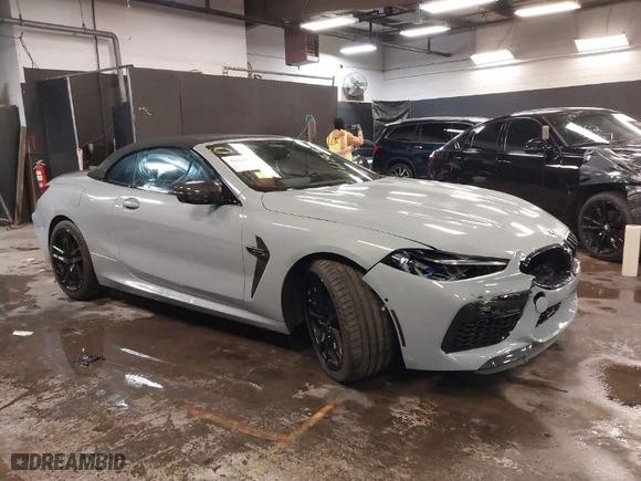 2023 BMW M8 Competition with VIN WBSDZ0C02PCM75573, listed as a IAAI auction lot 41618692 with 8,292 mi miles. Bid and sale history available at carsss.com. Image 1.