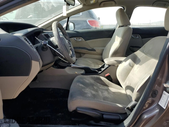 2013 Honda Civic LX with VIN 2HGFB2F57DH582216, listed as a Copart auction lot 61100525 with 165,292 mi miles and Salvage title. Bid and sale history available at DreamBid. Image 7.