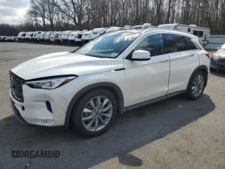 2021 Infiniti QX50 LUXE with VIN 3PCAJ5BB7MF103789, listed as a Copart auction lot 50314595 with 50,364 mi miles and Salvage Title. Bid and sale history available at carsss.com. Image 1.