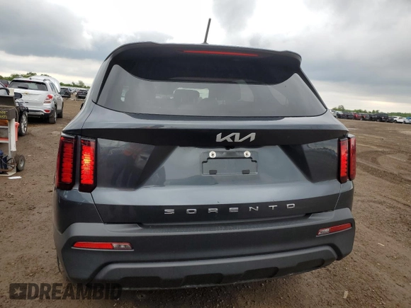2022 Kia Sorento LX with VIN 5XYRG4LC6NG115672, listed as a Copart auction lot 58574035 with 36,008 mi miles and Salvage title. Bid and sale history available at DreamBid. Image 6.