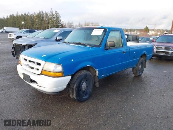 1999 Ford Ranger XL with VIN 1FTYR10V7XPB93324, listed as a IAAI auction lot 41762585 with 214,904 mi miles. Bid and sale history available at carsss.com. Image 2.