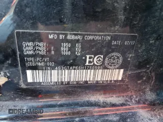 2017 Subaru Impreza with VIN 4S3GTAF66H1750595, listed as a Copart auction lot 88445255 with 54,142 mi miles and Salvage title. Bid and sale history available at DreamBid. Image 12.