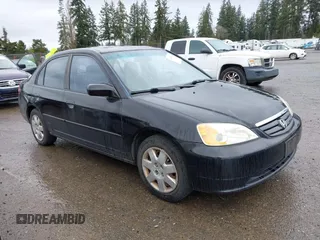 2001 Honda Civic EX with VIN 2HGES26761H598920, listed as a IAAI auction lot 41852164 with 197,463 mi miles. Bid and sale history available at carsss.com. Image 1.