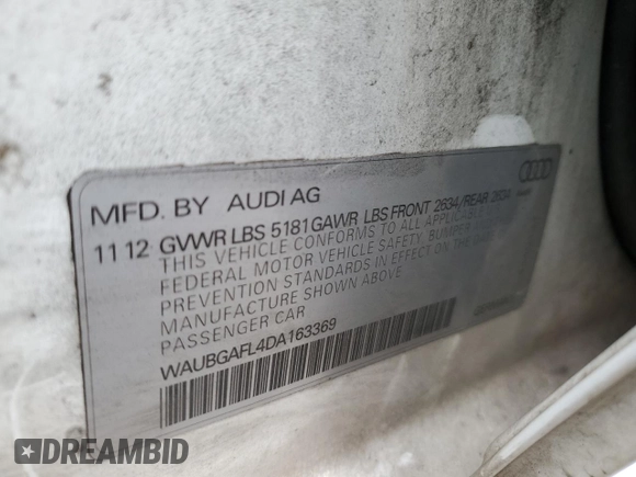 2013 Audi S4 Premium Plus z VIN WAUBGAFL4DA163369, wystawiony jako Copart lot #56471525 z przebiegiem 157 916 mil mil oraz Szkoda całkowita • Salvage title. Historia ofert i sprzedaży dostępna na DreamBid. Obrazek 12.