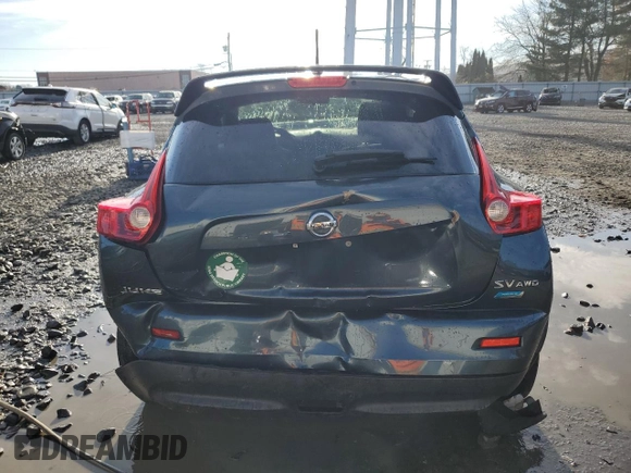 2014 Nissan Juke SV with VIN JN8AF5MV4ET362235, listed as a Copart auction lot 80302924 with 143,862 mi miles and Salvage title. Bid and sale history available at DreamBid. Image 6.