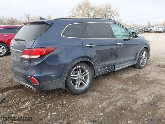 2017 Hyundai Santa Fe Limited Ultimate with VIN KM8SRDHF4HU214472, listed as a IAAI auction lot 41149762 with 54,549 mi miles. Bid and sale history available at carsss.com. Image 4.