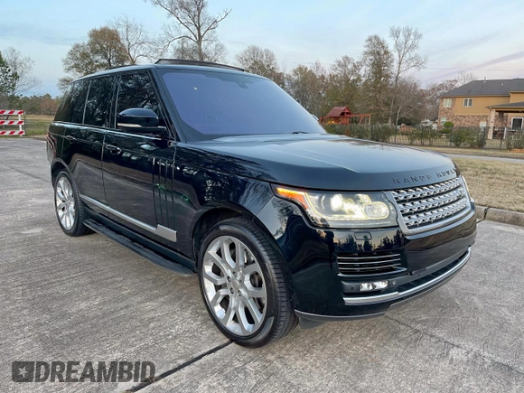 2014 Land Rover Range Rover Supercharged with VIN SALGS2TF6EA155229, listed as a Copart auction lot 57189225 with 95,369 mi miles and Salvage Title. Bid and sale history available at DreamBid. Image 1.