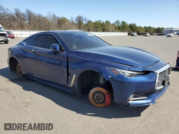 2018 Infiniti Q60 Red Sport 400 with VIN JN1FV7EL4JM631175, listed as a Copart auction lot 54828705 with 55,084 mi miles and Salvage title. Bid and sale history available at DreamBid. Image 4.