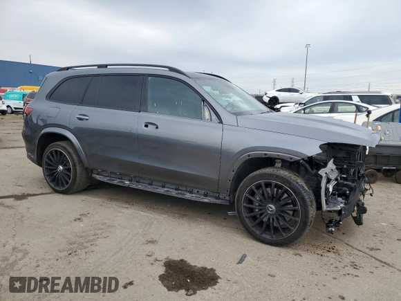 2021 Mercedes-Benz GLS with VIN 4JGFF8KE2MA472213, listed as a Copart auction lot 52400315 with 57,561 mi miles and Salvage Title. Bid and sale history available at carsss.com. Image 4.
