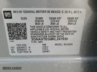 2024 Chevrolet Equinox LT with VIN 3GNAXTEG8RL247930, listed as a Copart auction lot 71914714 with 22,983 mi miles and Clean Title. Bid and sale history available at carsss.com. Image 13.