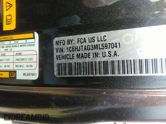 2021 Jeep Gladiator Sport S z VIN 1C6HJTAG3ML597041, wystawiony jako IAAI lot #41714640 z przebiegiem 46 402 mil mil oraz . Historia ofert i sprzedaży dostępna na DreamBid. Obrazek 9.