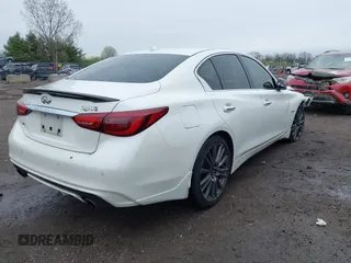 2020 Infiniti Q50 Red Sport 400 with VIN JN1FV7AR0LM660315, listed as a IAAI auction lot 41951851 with 102,475 mi miles and . Bid and sale history available at carsss.com. Image 4.