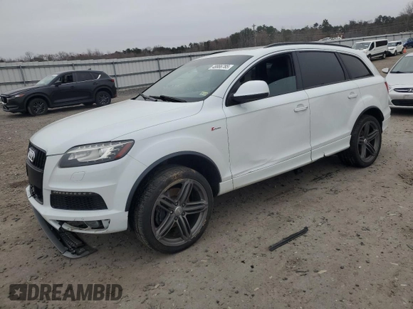 2014 Audi Q7 S line Prestige with VIN WA1DGAFE5ED004318, listed as a Copart auction lot 48866785 with 105,689 mi miles and Salvage title. Bid and sale history available at DreamBid. Image 1.