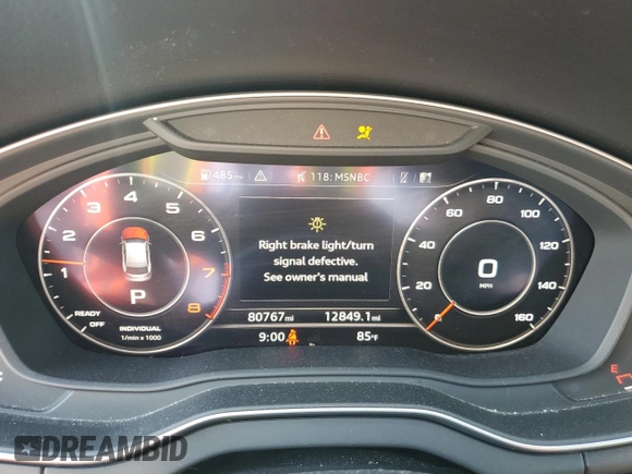 2018 Audi Q5 Premium with VIN WA1ANAFY4J2218404, listed as a Copart auction lot 60293695 with 80,767 mi miles and Salvage title. Bid and sale history available at DreamBid. Image 9.