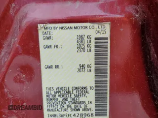 2015 Nissan Altima S z VIN 1N4BL3AP2FC428968, wystawiony jako Copart lot #56876615 z przebiegiem 150 785 mil mil oraz Szkoda całkowita • Salvage title. Historia ofert i sprzedaży dostępna na DreamBid. Obrazek 12.