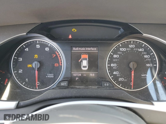 2012 Audi A4 2.0T Premium Plus with VIN WAUEFAFLXCA117463, listed as a Copart auction lot 45972935 with 107,724 mi miles and Salvage Title. Bid and sale history available at carsss.com. Image 9.
