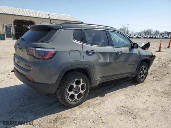 2022 Jeep Compass Trailhawk with VIN 3C4NJDDB5NT105777, listed as a Copart auction lot 48858405 with 46,010 mi miles and Salvage Title. Bid and sale history available at carsss.com. Image 3.