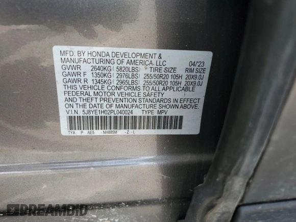 2023 Acura MDX w/A-Spec Package z VIN 5J8YE1H02PL040024, wystawiony jako Copart lot #55363645 z przebiegiem 70 329 mil mil oraz Szkoda całkowita • Salvage title. Historia ofert i sprzedaży dostępna na DreamBid. Obrazek 13.