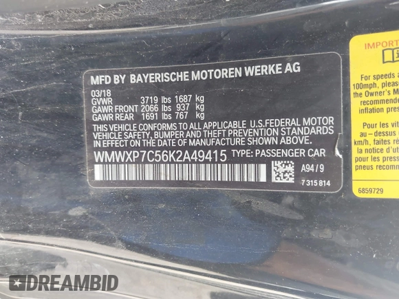 2019 MINI Hardtop Cooper S z VIN WMWXP7C56K2A49415, wystawiony jako IAAI lot #41952188 z przebiegiem 143 633 mil mil oraz . Historia ofert i sprzedaży dostępna na DreamBid. Obrazek 9.
