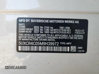 2021 BMW X5 sDrive40i with VIN 5UXCR4C05M9H39972, listed as a Copart auction lot 50839725 with 63,970 mi miles and Salvage Title. Bid and sale history available at carsss.com. Image 15.