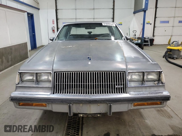 1987 Buick Regal with VIN 1G4GM11Y8HP404224, listed as a Copart auction lot 81828764 with 74,368 mi miles and Salvage Title. Bid and sale history available at DreamBid. Image 5.