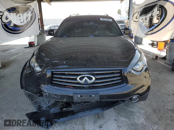 2015 Infiniti QX70 with VIN JN8CS1MW9FM482212, listed as a Copart auction lot 60725875 with 116,372 mi miles and Salvage title. Bid and sale history available at DreamBid. Image 5.