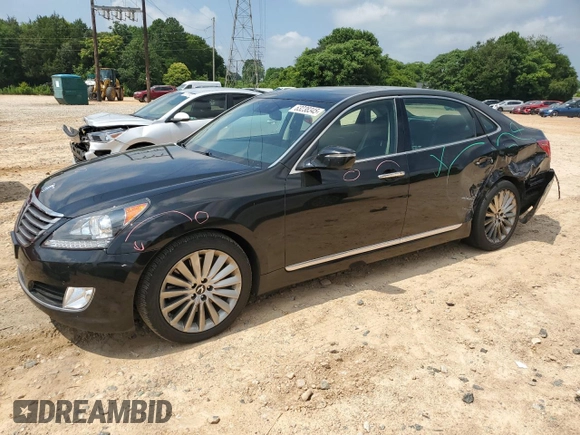 2015 Hyundai Equus Signature with VIN KMHGH4JH5FU094120, listed as a Copart auction lot 63238345 with 103,658 mi miles and Salvage title. Bid and sale history available at DreamBid. Image 1.