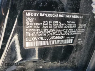 2016 BMW X3 xDrive28i with VIN 5UXWX9C50G0D69504, listed as a Copart auction lot 48207305 with 116,784 mi miles and Salvage Title. Bid and sale history available at DreamBid. Image 15.