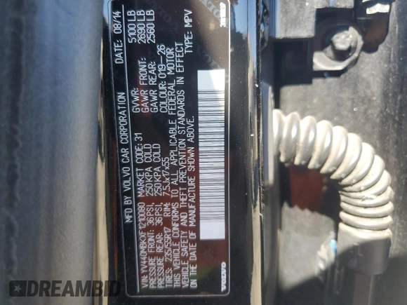 2015 Volvo XC70 T5 Drive-E Premier with VIN YV440MBKXF1210080, listed as a Copart auction lot 76098434 with 92,340 mi miles and Salvage Title. Bid and sale history available at DreamBid. Image 12.