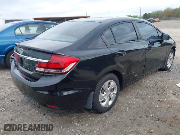 2014 Honda Civic Sedan LX with VIN 2HGFB2F54EH508561, listed as a IAAI auction lot 41922290 with 168,046 mi miles. Bid and sale history available at carsss.com. Image 4.
