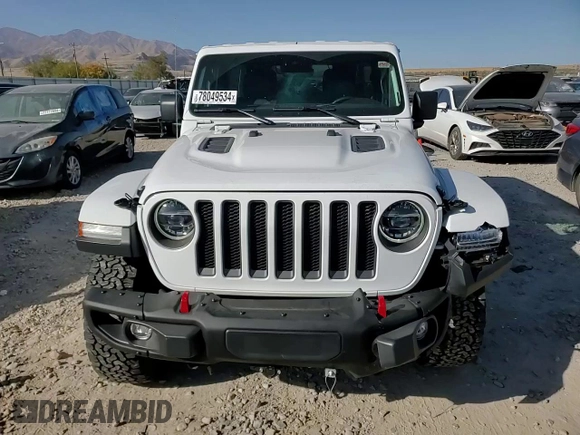 2022 Jeep Wrangler Unlimited Rubicon with VIN 1C4JJXFM1NW249982, listed as a Copart auction lot 78049534 with 17,834 mi miles and Salvage title. Bid and sale history available at DreamBid. Image 10.