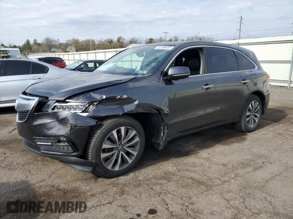 2016 Acura MDX w/Tech with VIN 5FRYD4H43GB036376, listed as a Copart auction lot 53168455 with 103,725 mi miles and Salvage Title. Bid and sale history available at carsss.com. Image 1.