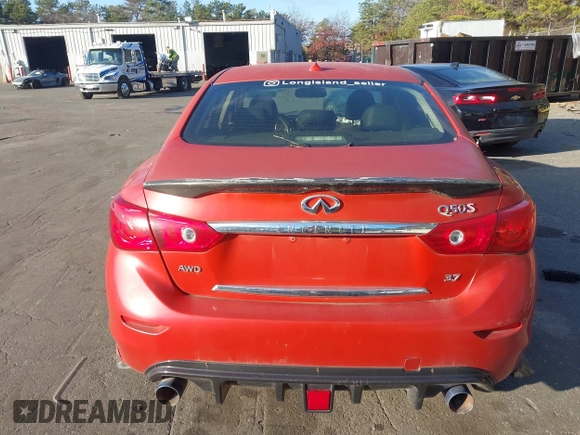 2015 Infiniti Q50 Premium with VIN JN1BV7AR1FM410942, listed as a IAAI auction lot 41252017 with 68,055 mi miles and . Bid and sale history available at DreamBid. Image 16.